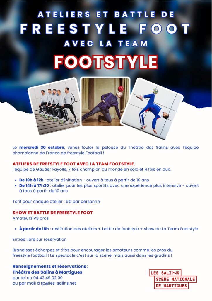 affiche atelier footstyle le 30 octobre à Martigues