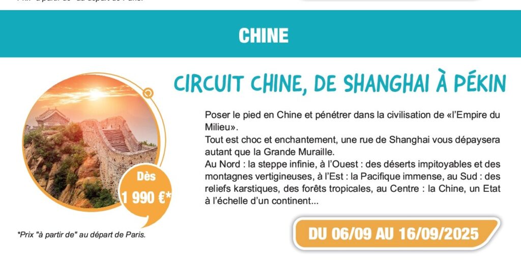 affiche circuit en Chine