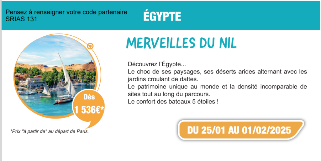 séjour en Egypte du 25-01 au 1-2-2025