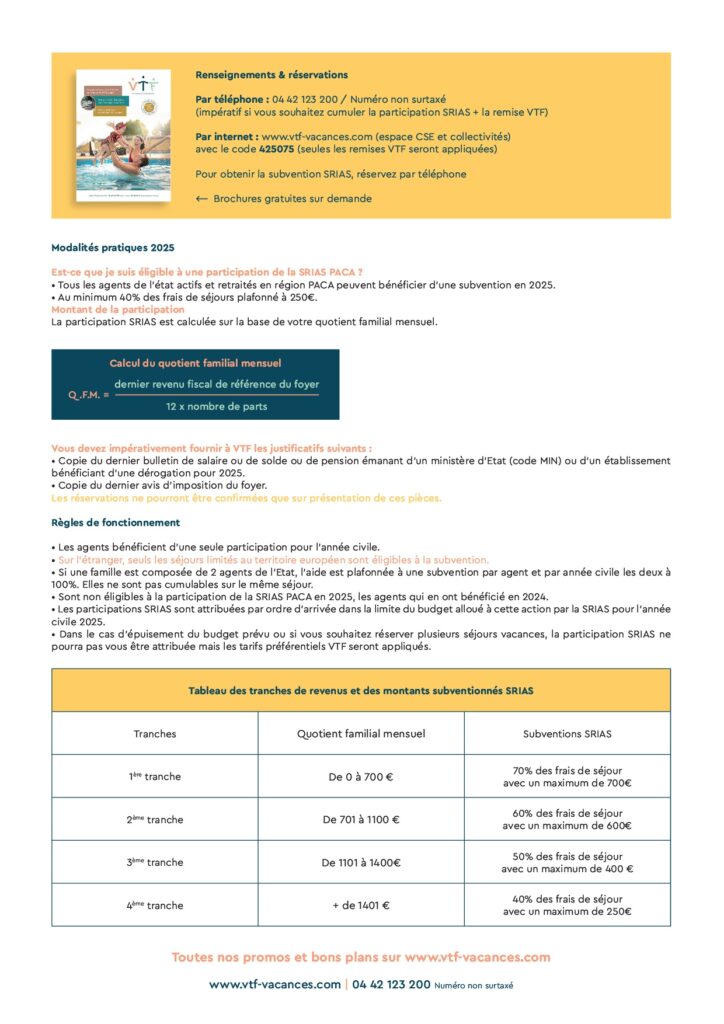 Information partenariat VTF-SRIAS P2-été 2025