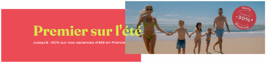 image d'accueil de la page early booking vacances bleues bons plans 2025